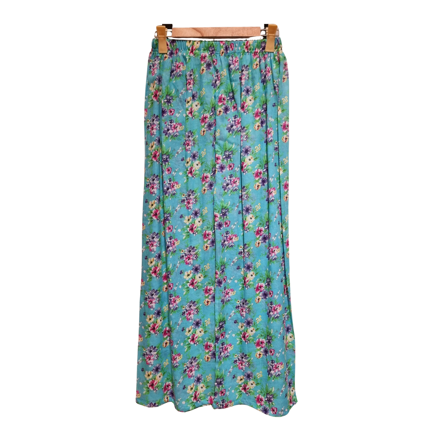 Two-Piece Turquoise Floral Printed Lawn Suit