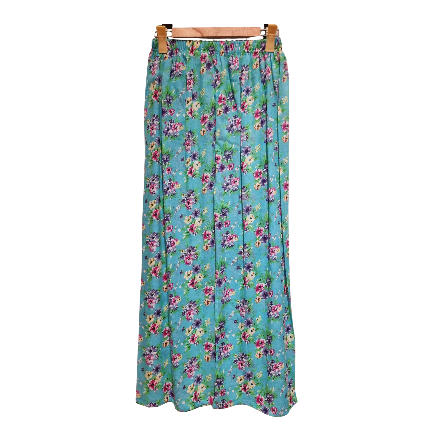 Two-Piece Turquoise Floral Printed Lawn Suit