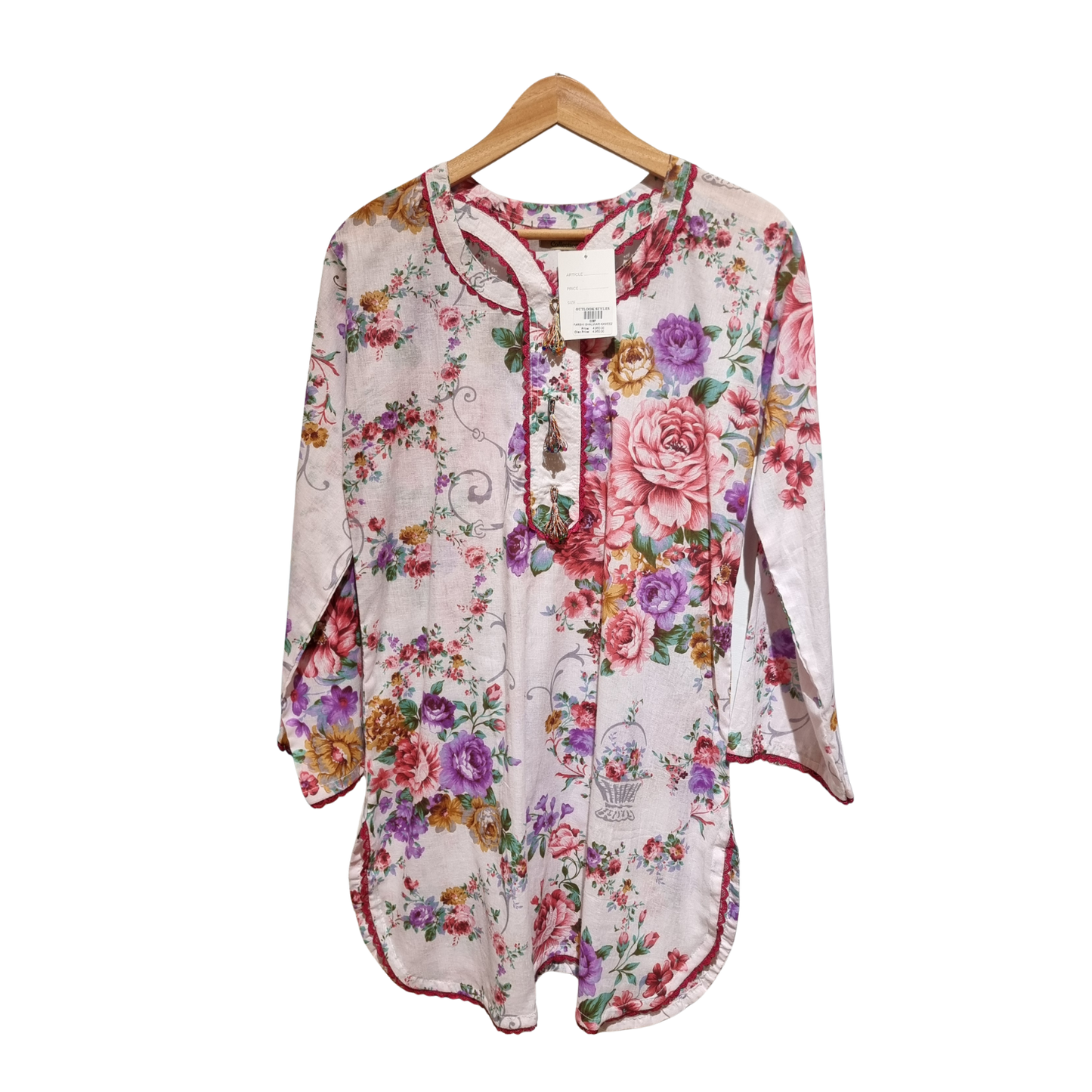 Floral Printed Kurta & Farshi Shalwar Set – Elegant Traditional Women’s Outfit U(0287)
