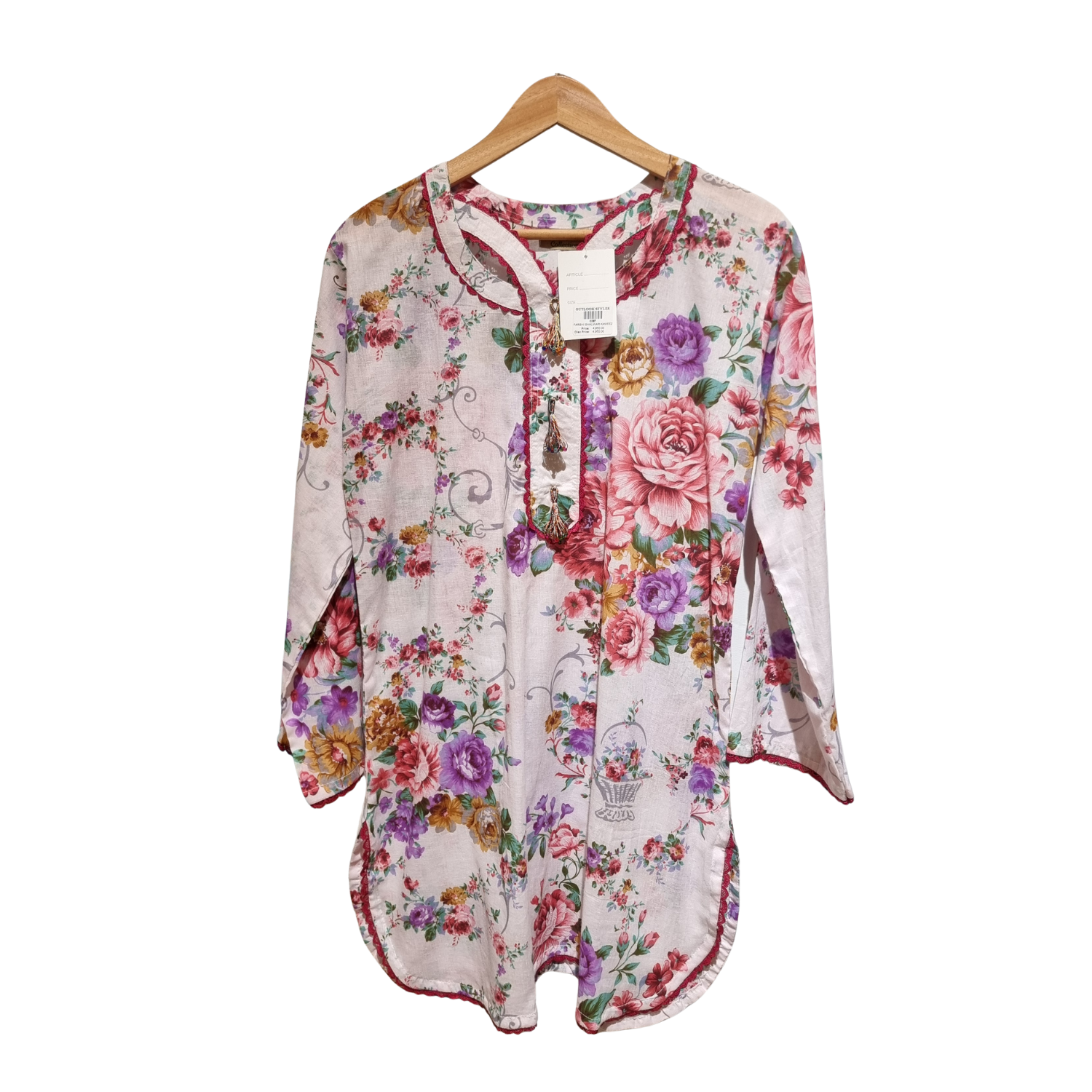 Floral Printed Kurta & Farshi Shalwar Set – Elegant Traditional Women’s Outfit U(0287)