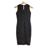 Midnight Noir: Embroidered Shimmer Bodycon Dress