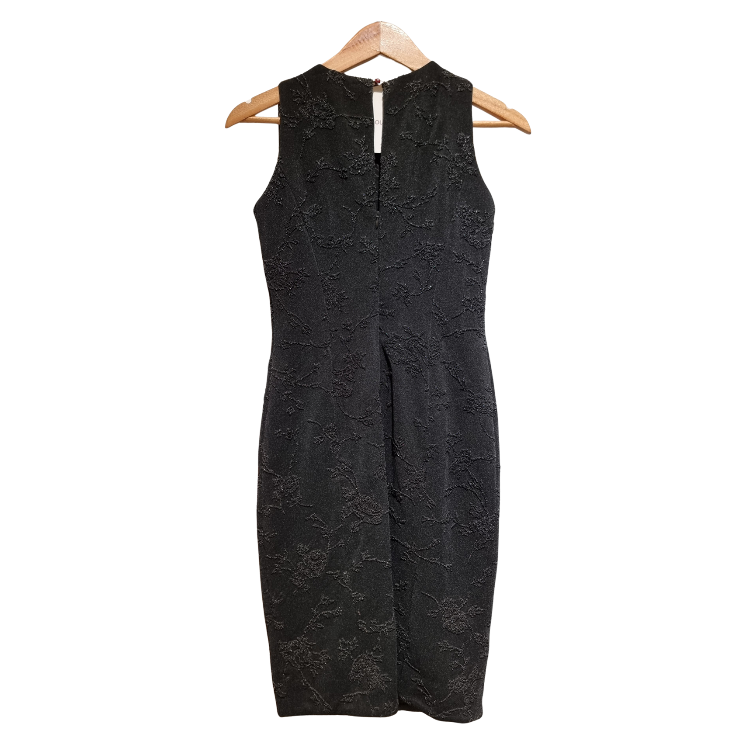 Midnight Noir: Embroidered Shimmer Bodycon Dress