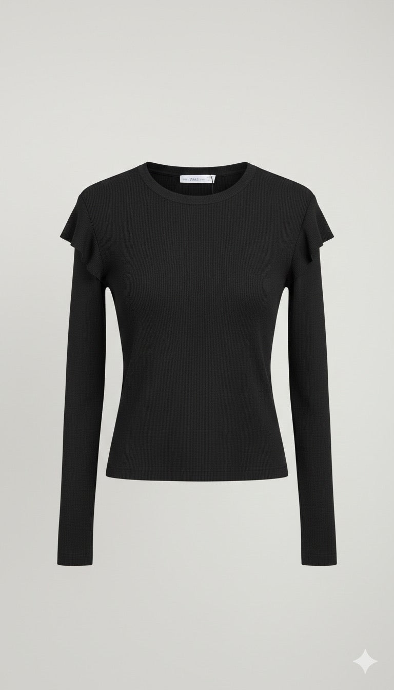BLACK PLAIN FULL SLEEVES SHIRT