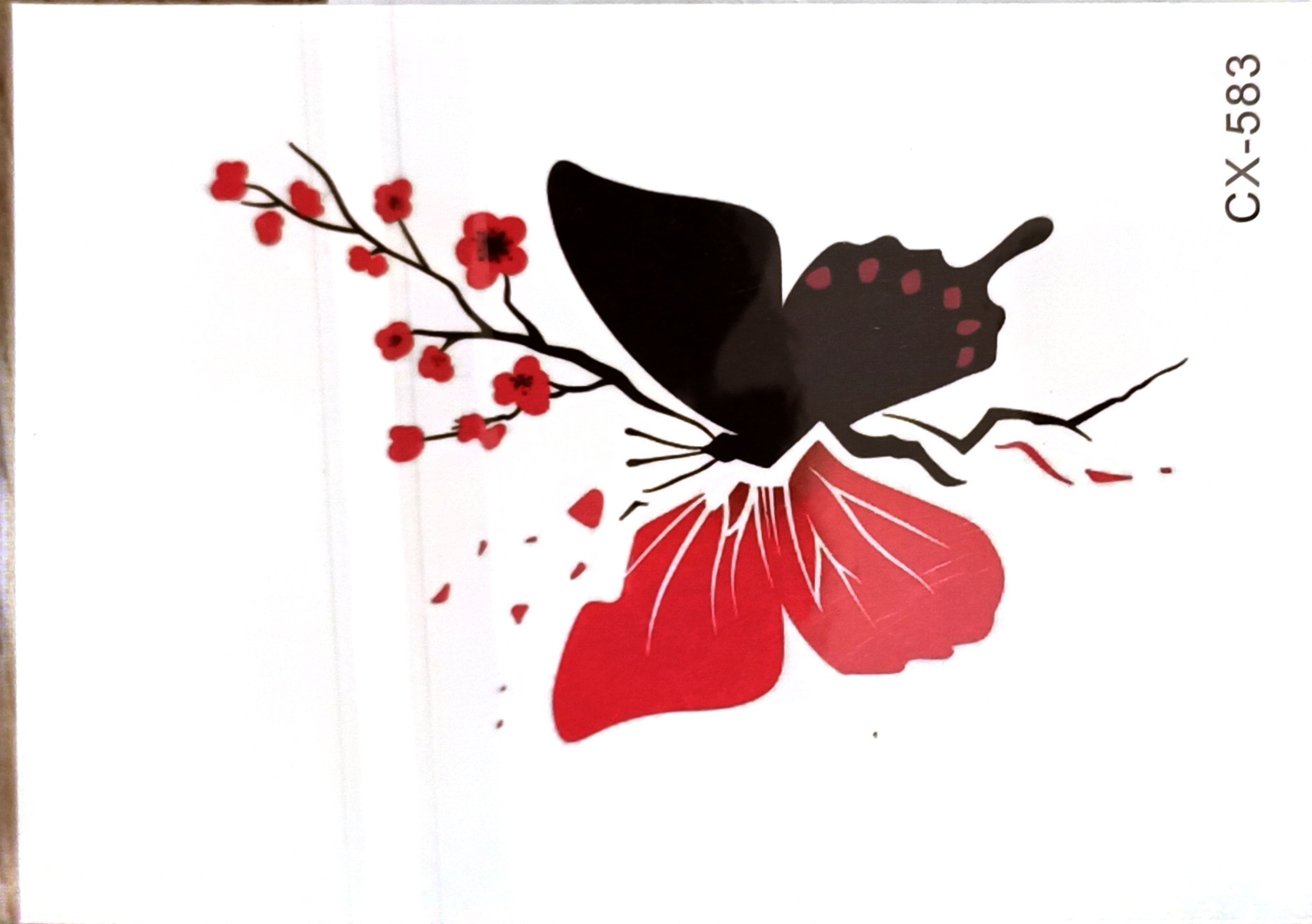 Red-Black Butterfly Tatto