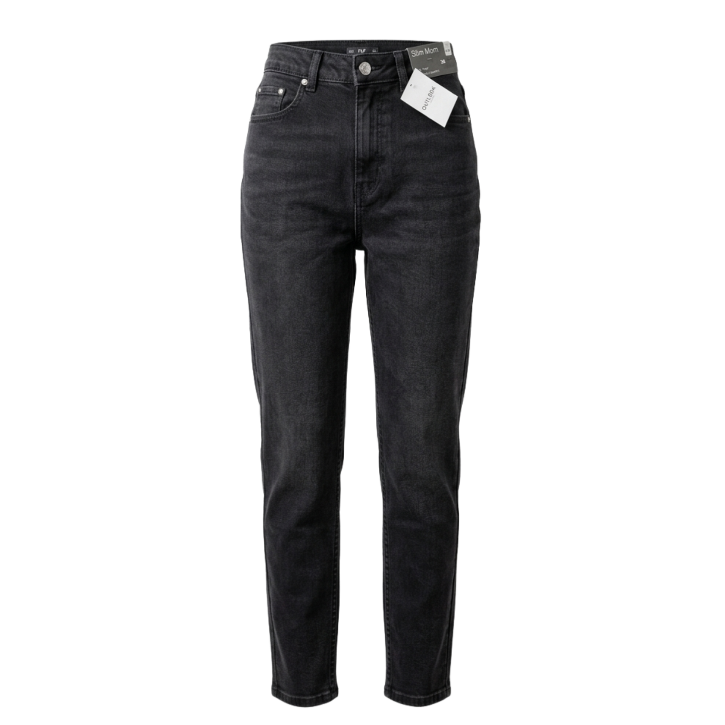 Women's Classic High-Waist Black Straight-Leg Jeans – Premium Stretch Denim U(0304)