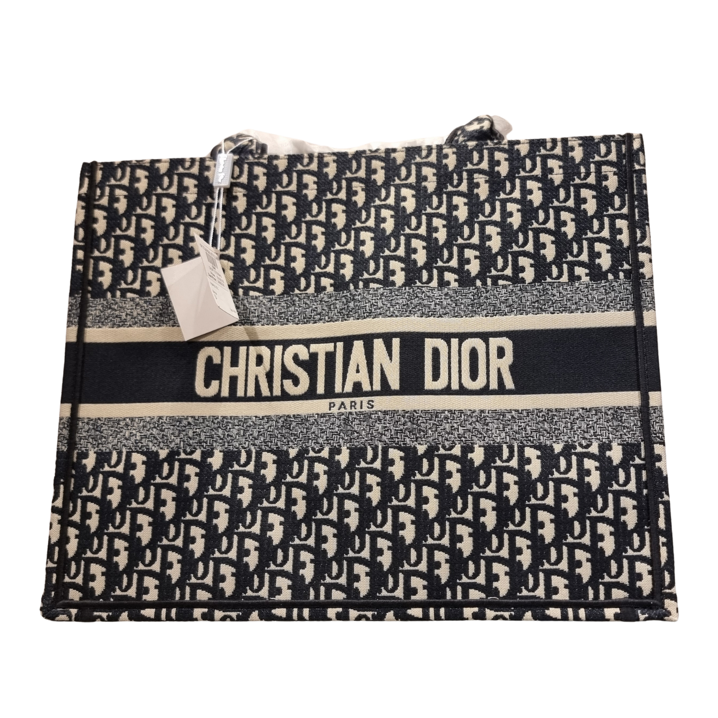 Christian Dior Large Book Tote in Blue Dior Oblique Embroidered Canvas