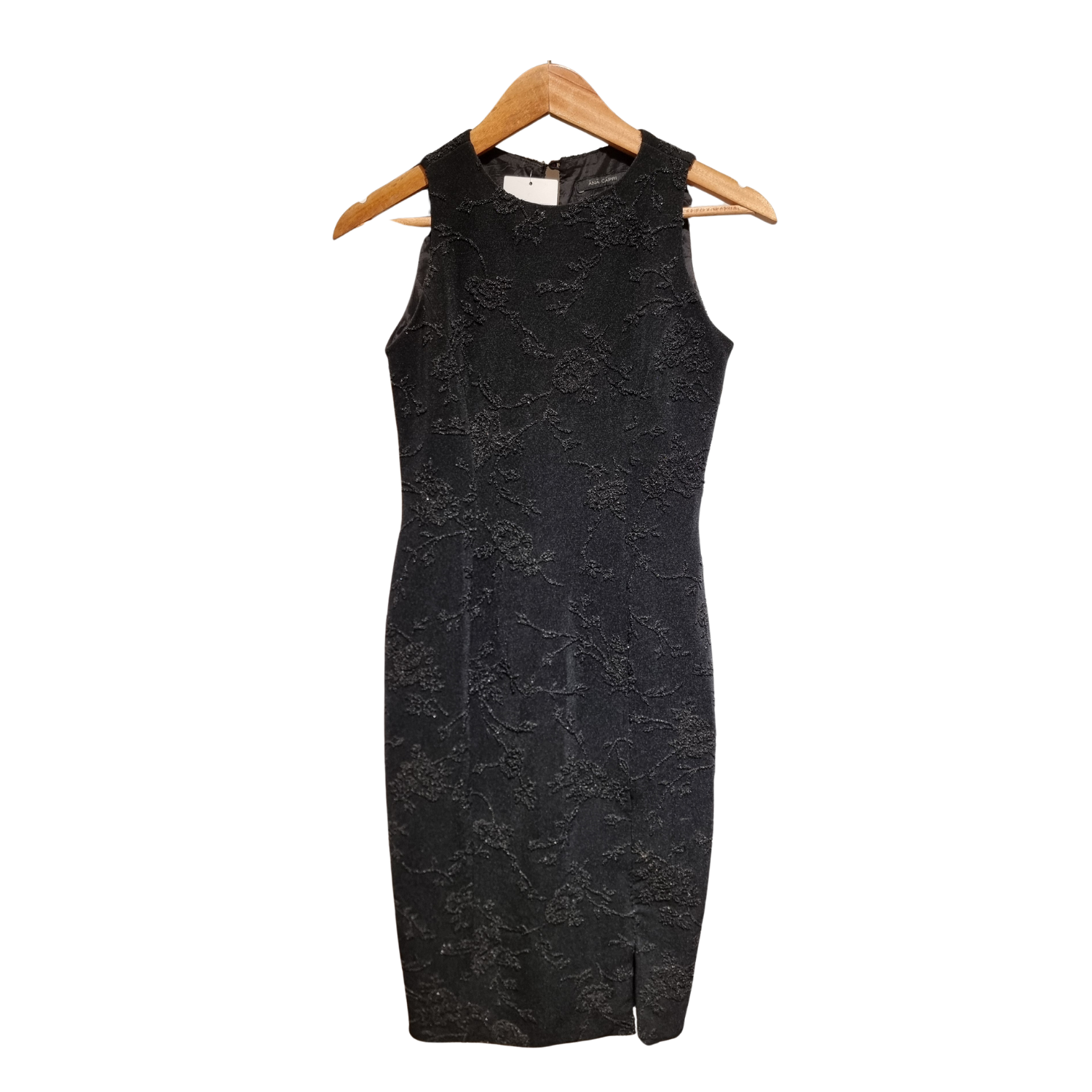 Midnight Noir: Embroidered Shimmer Bodycon Dress